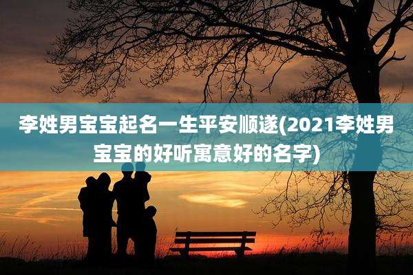 李姓男宝宝起名一生平安顺遂(2021李姓男宝宝的好听寓意好的名字)