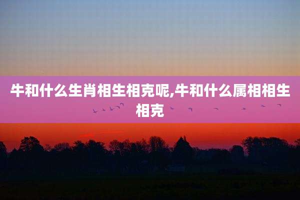 牛和什么生肖相生相克呢,牛和什么属相相生相克
