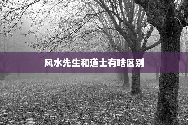 风水先生和道士有啥区别