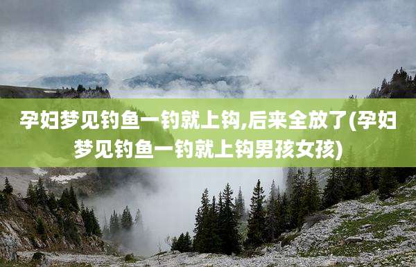 孕妇梦见钓鱼一钓就上钩,后来全放了(孕妇梦见钓鱼一钓就上钩男孩女孩)