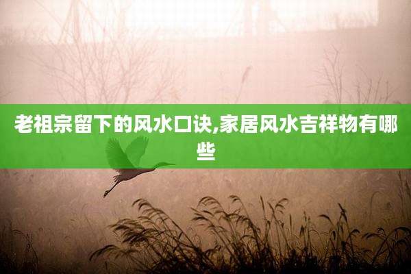 老祖宗留下的风水口诀,家居风水吉祥物有哪些