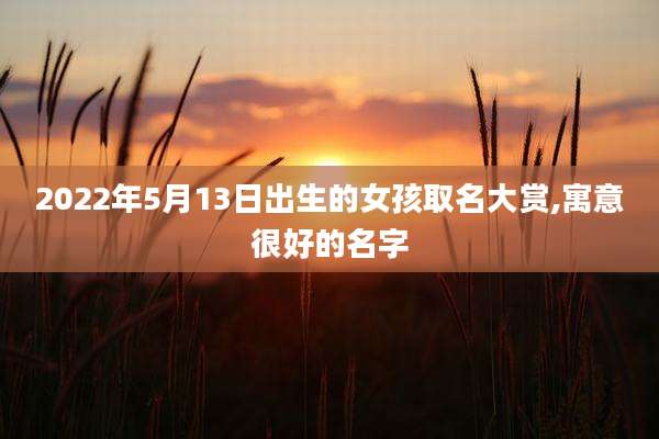 2022年5月13日出生的女孩取名大赏,寓意很好的名字