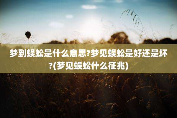 梦到蜈蚣是什么意思?梦见蜈蚣是好还是坏?(梦见蜈蚣什么征兆)