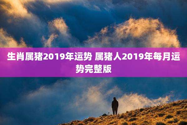 生肖属猪2019年运势 属猪人2019年每月运势完整版