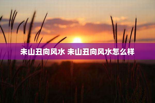 未山丑向风水 未山丑向风水怎么样