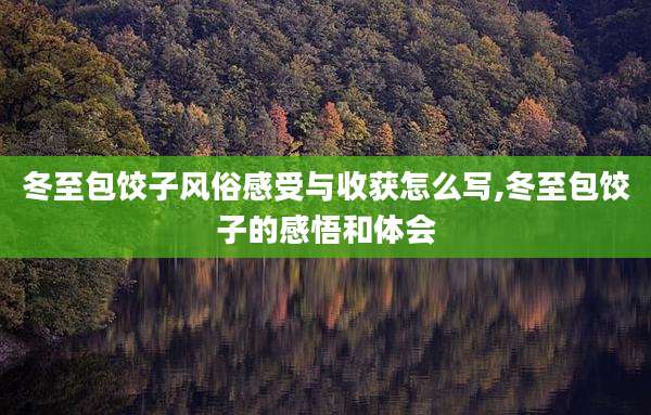 冬至包饺子风俗感受与收获怎么写,冬至包饺子的感悟和体会