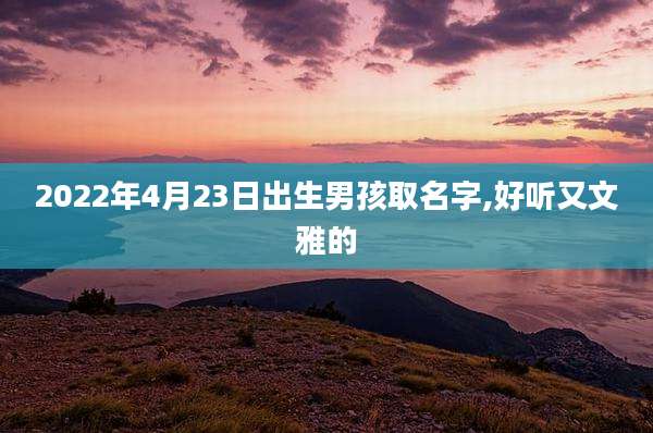 2022年4月23日出生男孩取名字,好听又文雅的