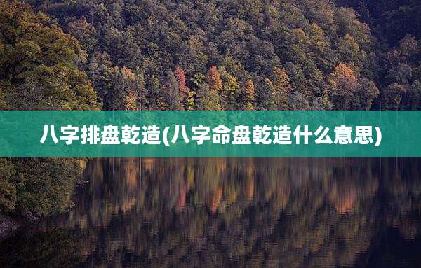 八字排盘乾造(八字命盘乾造什么意思)