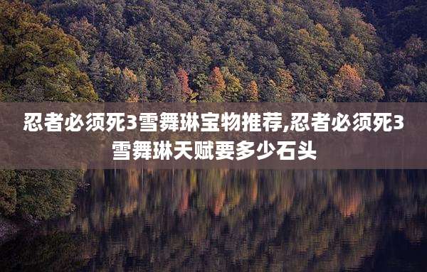 忍者必须死3雪舞琳宝物推荐,忍者必须死3雪舞琳天赋要多少石头