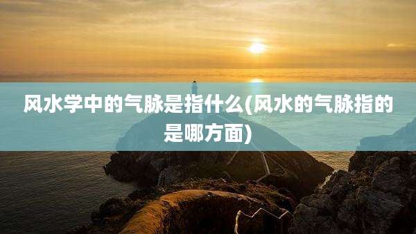 风水学中的气脉是指什么(风水的气脉指的是哪方面)