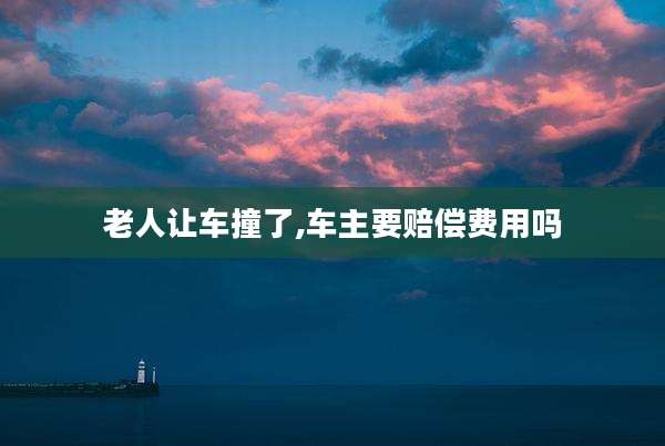 老人让车撞了,车主要赔偿费用吗
