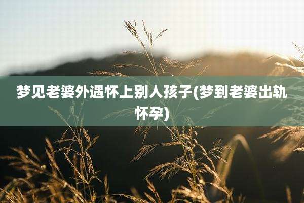 梦见老婆外遇怀上别人孩子(梦到老婆出轨怀孕)