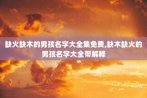 缺火缺木的男孩名字大全集免费,缺木缺火的男孩名字大全带解释
