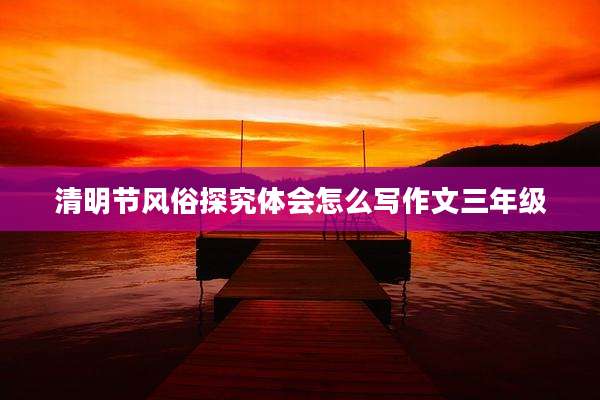 清明节风俗探究体会怎么写作文三年级