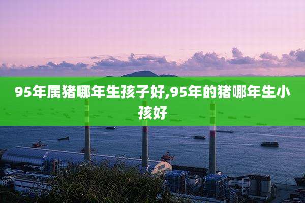 95年属猪哪年生孩子好,95年的猪哪年生小孩好