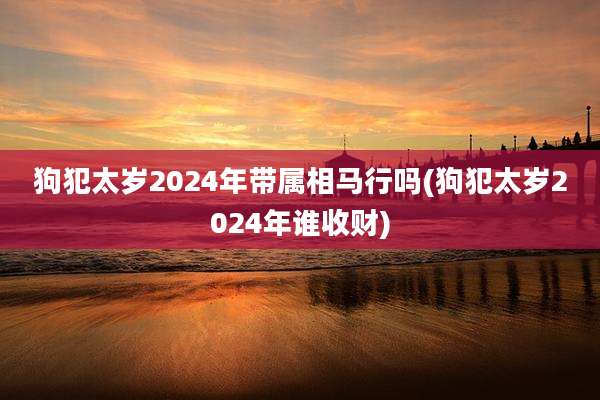 狗犯太岁2024年带属相马行吗(狗犯太岁2024年谁收财)