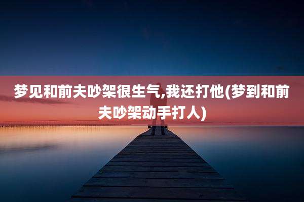 梦见和前夫吵架很生气,我还打他(梦到和前夫吵架动手打人)