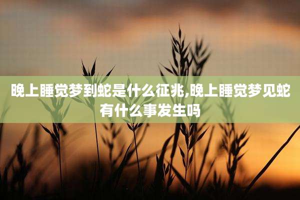 晚上睡觉梦到蛇是什么征兆,晚上睡觉梦见蛇有什么事发生吗