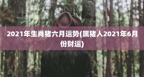 2021年生肖猪六月运势(属猪人2021年6月份财运)