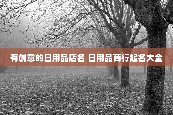 有创意的日用品店名 日用品商行起名大全