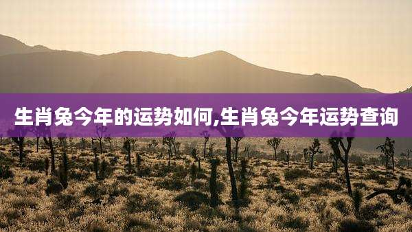生肖兔今年的运势如何,生肖兔今年运势查询