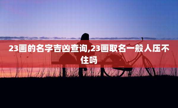 23画的名字吉凶查询,23画取名一般人压不住吗