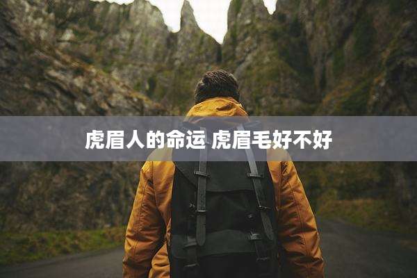 虎眉人的命运 虎眉毛好不好