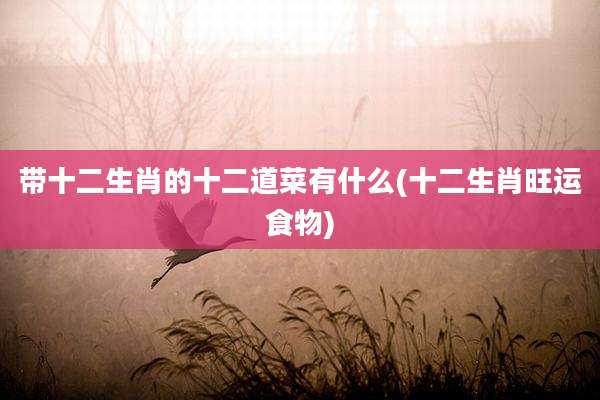 带十二生肖的十二道菜有什么(十二生肖旺运食物)