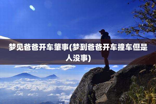 梦见爸爸开车肇事(梦到爸爸开车撞车但是人没事)
