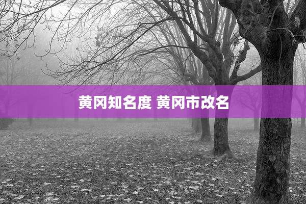 黄冈知名度 黄冈市改名