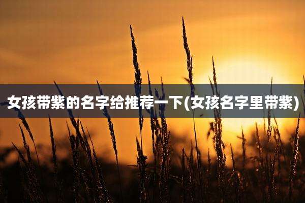女孩带紫的名字给推荐一下(女孩名字里带紫)
