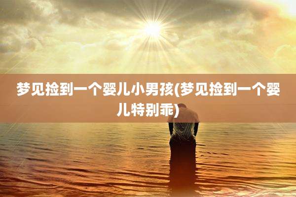 梦见捡到一个婴儿小男孩(梦见捡到一个婴儿特别乖)