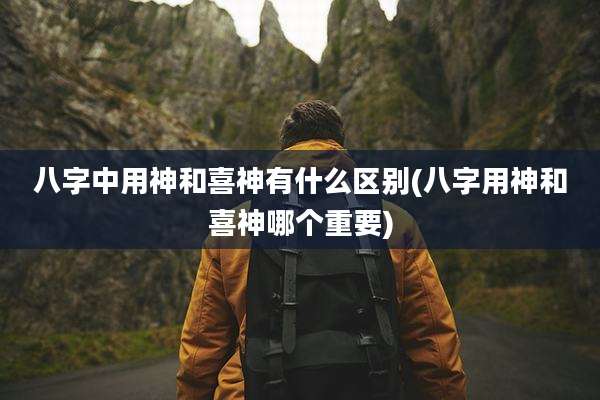八字中用神和喜神有什么区别(八字用神和喜神哪个重要)