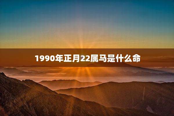 1990年正月22属马是什么命