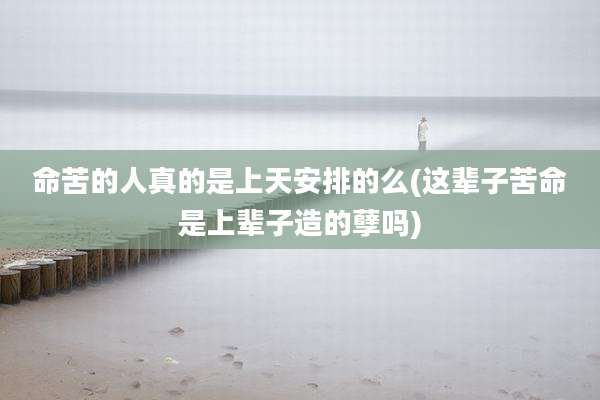 命苦的人真的是上天安排的么(这辈子苦命是上辈子造的孽吗)