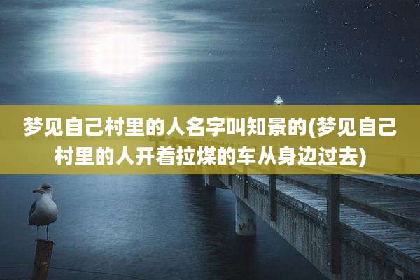 梦见自己村里的人名字叫知景的(梦见自己村里的人开着拉煤的车从身边过去)