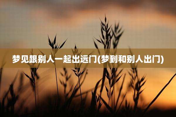 梦见跟别人一起出远门(梦到和别人出门)
