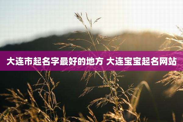 大连市起名字最好的地方 大连宝宝起名网站
