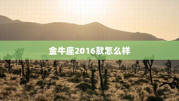 金牛座2016款怎么样