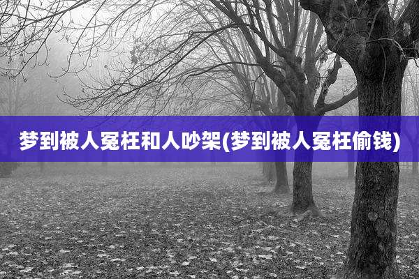 梦到被人冤枉和人吵架(梦到被人冤枉偷钱)