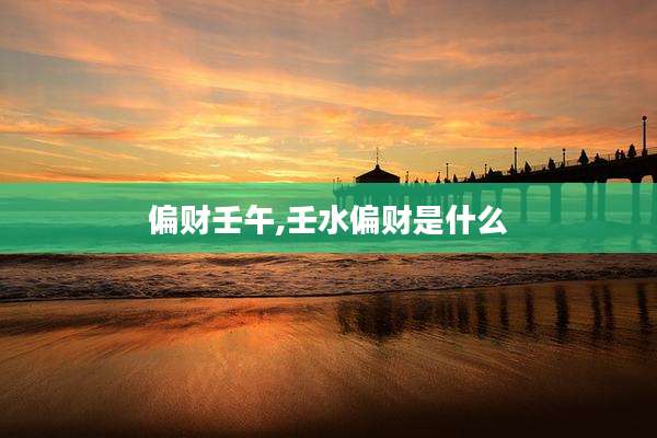 偏财壬午,壬水偏财是什么