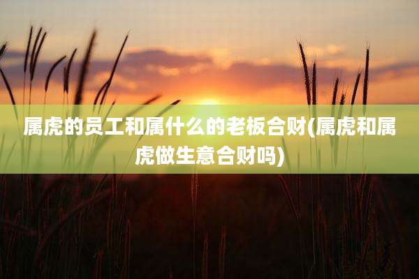 属虎的员工和属什么的老板合财(属虎和属虎做生意合财吗)