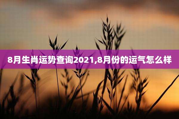 8月生肖运势查询2021,8月份的运气怎么样