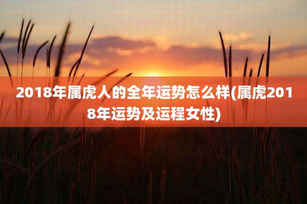2018年属虎人的全年运势怎么样(属虎2018年运势及运程女性)
