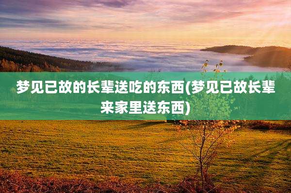 梦见已故的长辈送吃的东西(梦见已故长辈来家里送东西)