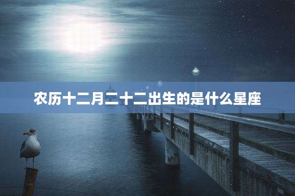 农历十二月二十二出生的是什么星座
