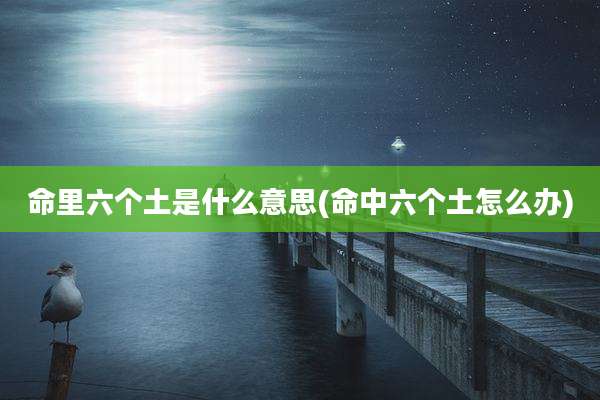 命里六个土是什么意思(命中六个土怎么办)
