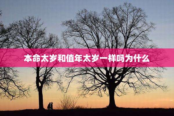 本命太岁和值年太岁一样吗为什么