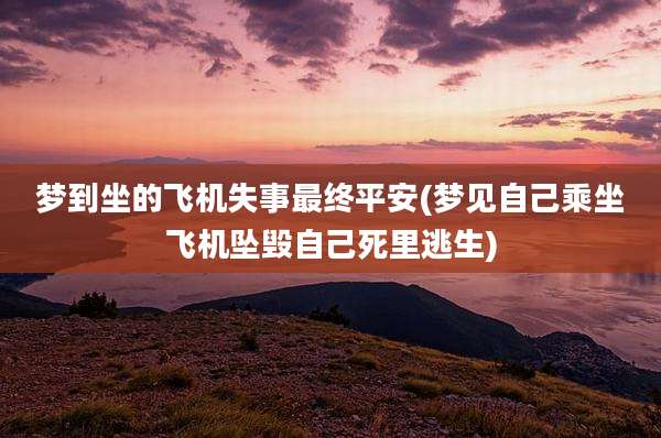 梦到坐的飞机失事最终平安(梦见自己乘坐飞机坠毁自己死里逃生)
