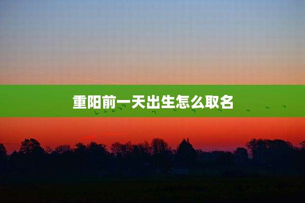 重阳前一天出生怎么取名